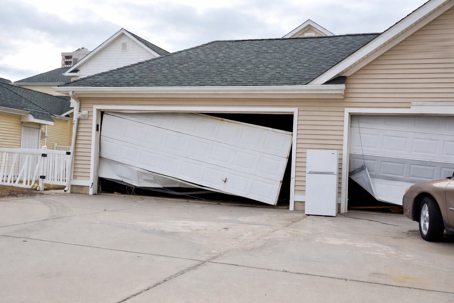 Completed garage door installation